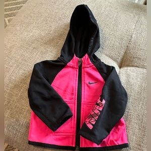 Nike pink/black zip up dri fit jacket